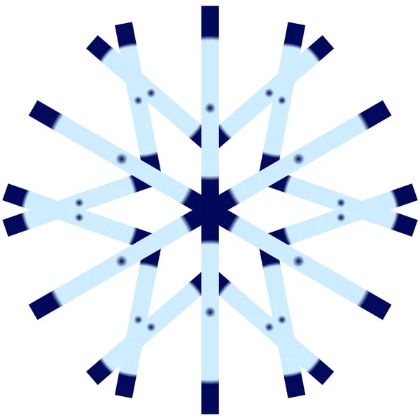 白い背景に幾何学的な青い雪片 雪のアイコン 冬のテーマのデザインのためのロゴ グラデーション塗りつぶしの定型化された雪片 — ストックベクタ