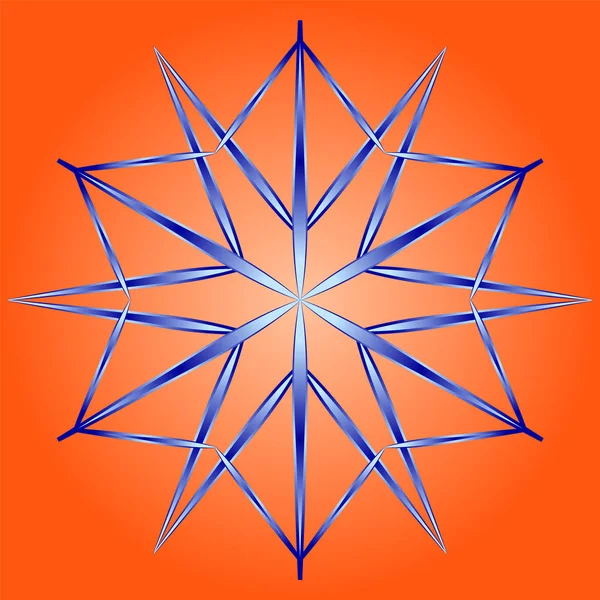 Logo Con Copo Nieve Estilo Plano Sobre Fondo Naranja Icono — Archivo Imágenes Vectoriales