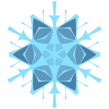 Kış temaları bir logo için orijinal stilize kar tanesi. Noel tasarımı için düz tarzda kar simgesi.