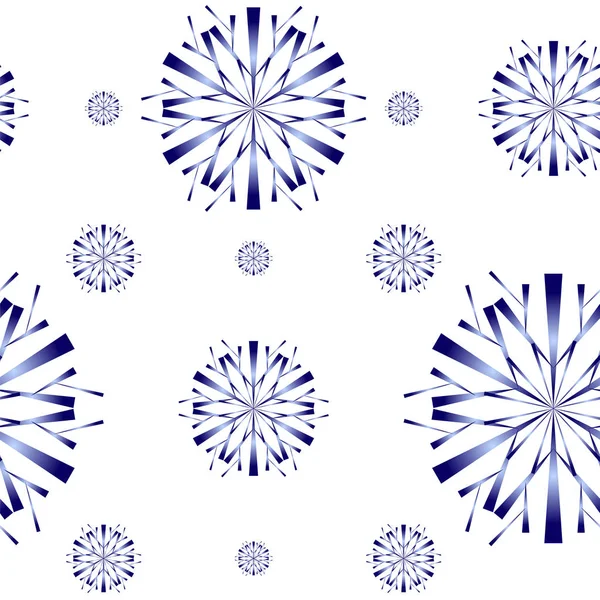 Stiliserade Snöflingor Med Övertoningsfyllning Ett Sömlöst Vektor Mönster Bakgrund För — Stock vektor