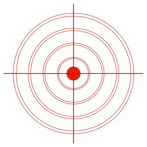 Target from red circles with a crosshair on a white background. Sight for archery or rifle. Aim for the shot. Vector illustration in the style of lines.