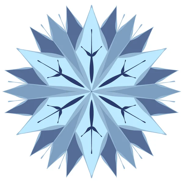 Kristallschneeflocken Für Winterliches Design Logo Für Weihnachten Neujahr Symbol Blau — Stockvektor