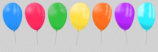 Σετ Πολύχρωμα Μπαλόνια Για Ένα Εορταστικό Σχεδιασμό Ρεαλιστική Διανυσματική Εικόνα — Διανυσματικό Αρχείο