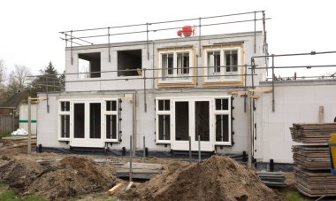 İnşaat alanında bir ev yapım aşamasında - Hollanda