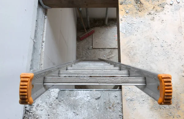 Estaleiro Com Casa Construção Escadas Para Primeiro Andar Países Baixos — Fotografia de Stock