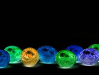 Boyanmış yumurta, Paskalya - X-Ray - Siyah arka planda izole edilmiş