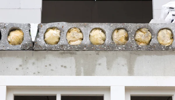 Bouwterrein Met Huis Onder Bouw Gewapend Beton Vloer Met Isolatie — Stockfoto