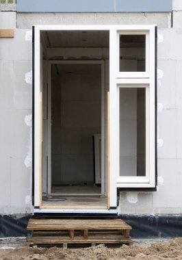 İnşaat alanında bir ev yapım aşamasında - Hollanda