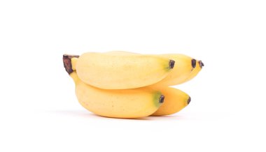 Beyaz izole küçük tropik muz küme