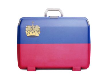 kullanılan plastik çanta ile lekeleri ve çizikler, baskılı bayrak ile liechtenstein