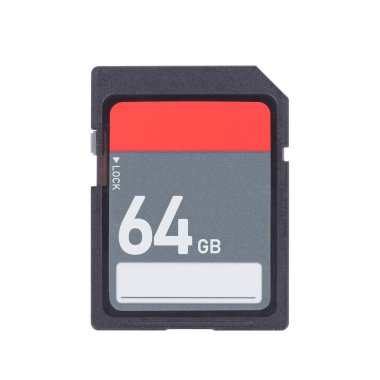 Beyaz arka plan üzerinde - 64 gigabayt izole Sd Bellek kartı