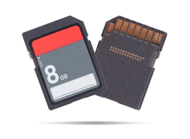 Beyaz arka plan üzerinde - 8 gigabayt izole Sd Bellek kartı