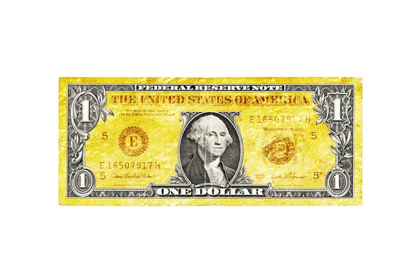 Kreativa Oss Dollarsedel Isolerad Vit Guld — Stockfoto