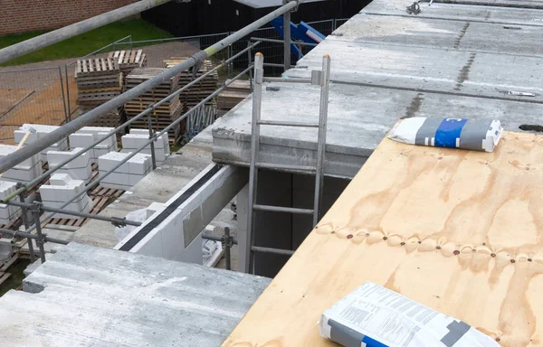 Building Site House Construction Stairs First Floor Netherlands — Stock Photo, Image