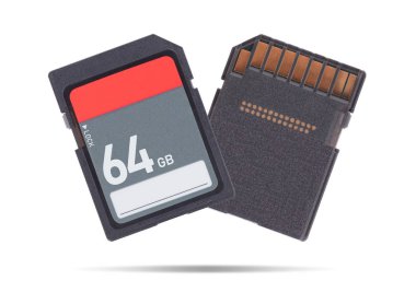 Beyaz arka plan üzerinde - 64 gigabayt izole Sd Bellek kartı