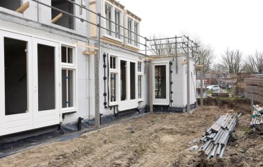 İnşaat alanında bir ev yapım aşamasında - Hollanda