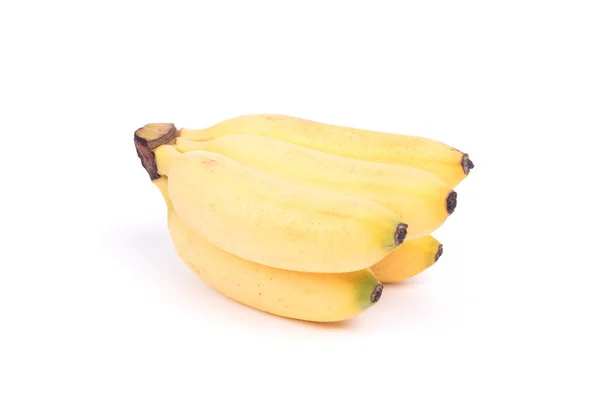 Piccolo Cluster Banane Tropicali Isolato Bianco — Foto Stock