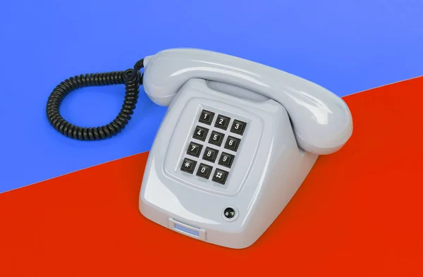 Vintage Grå Telefon Med Färgstark Bakgrund — Stockfoto