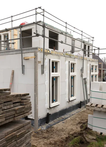 Cantiere Con Una Casa Costruzione Paesi Bassi — Foto Stock