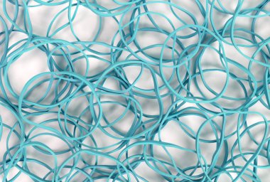 Beyaz arkaplanda küçük lastik bantları kapat