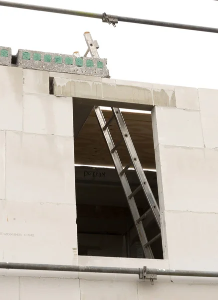 Estaleiro Com Casa Construção Escadas Para Primeiro Andar Países Baixos — Fotografia de Stock