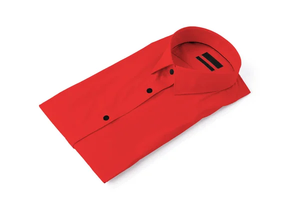 新しいと折り畳まれた赤い男シャツ — ストック写真