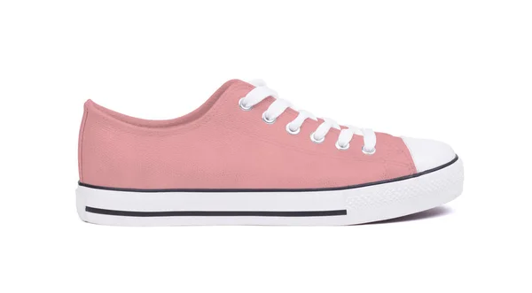 Sneaker Sko Isolerad Vit Bakgrund Rosa — Stockfoto