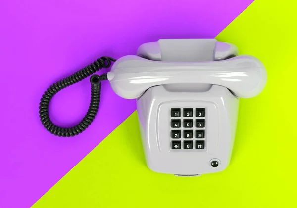 Telefono Grigio Vintage Con Sfondo Colorato — Foto Stock