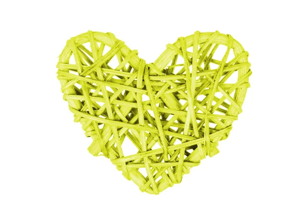 Beyaz Bir Arka Plan Üzerinde Sarı Izole Küçük Kalp — Stok fotoğraf