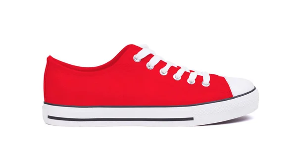 Neuer Turnschuh Isoliert Auf Weißem Hintergrund Rot — Stockfoto