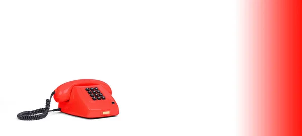 Vintage Czerwony Telefon Białym Tle — Zdjęcie stockowe