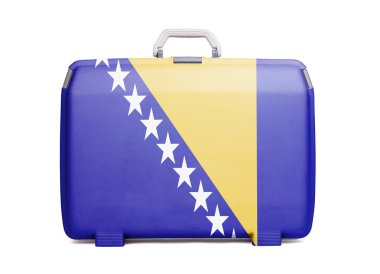 kullanılan plastik çanta ile lekeleri ve çizikler, baskılı bayrak ile Bosna-Hersek