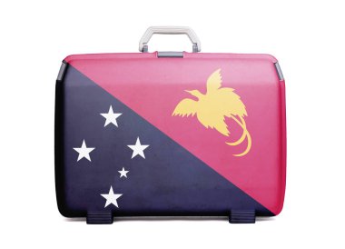 kullanılan plastik çanta ile lekeleri ve çizikler, baskılı bayrak ile papua Yeni Gine