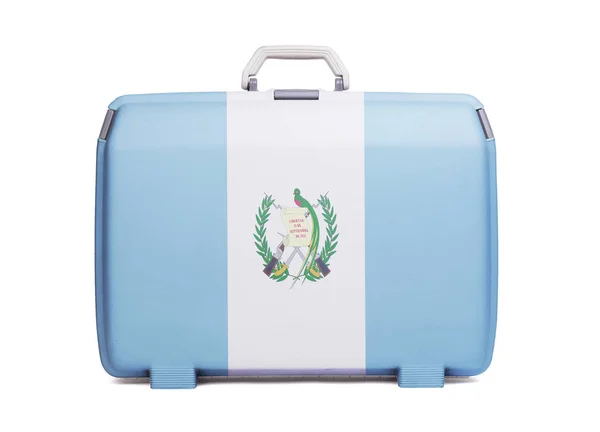 使用塑料手提箱污渍和划痕 印有国旗 危地马拉 — 图库照片