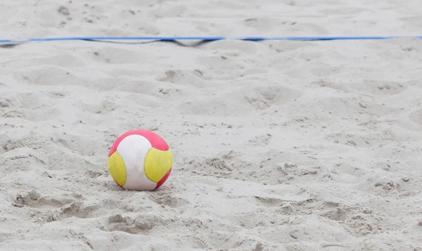 Λεπτομέρεια Ενός Παιχνιδιού Beach Volleybal Μπάλα — Φωτογραφία Αρχείου
