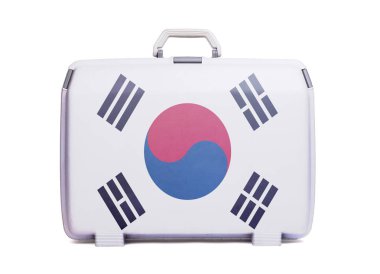 kullanılan plastik çanta ile lekeleri ve çizikler, baskılı bayrak ile Güney Kore