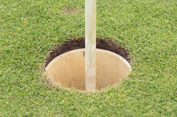 Golf Hole Flag Green Grass — Stock Photo, Image