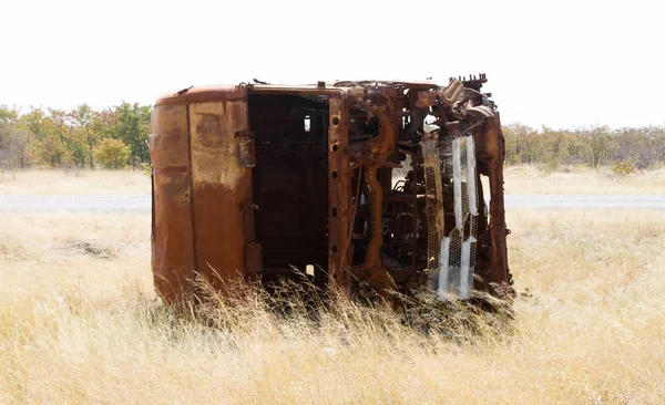 Cabine Van Een Vrachtwagen Verroeste Vergeten Botswana — Stockfoto