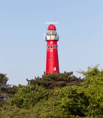 Hollandalı Adası Schiermonnikoog eski fener