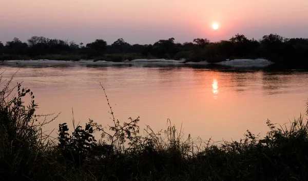 Rosa Solnedgång Makgadikgadi Pans Botswana — Stockfoto