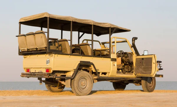 Veículo Condução Jogo Makgadikgadi Botswana — Fotografia de Stock