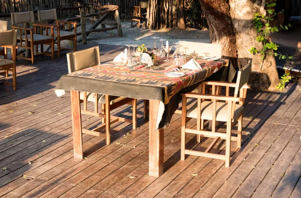 Mesa Sem Convidados Restaurante Africano Namíbia — Fotografia de Stock