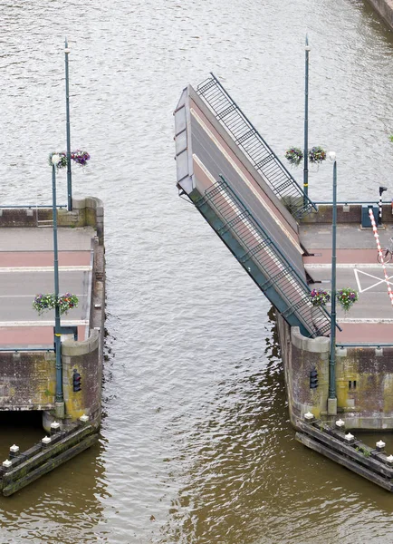 Відкрити Міст Нідерландах Відкриті Човнів — стокове фото