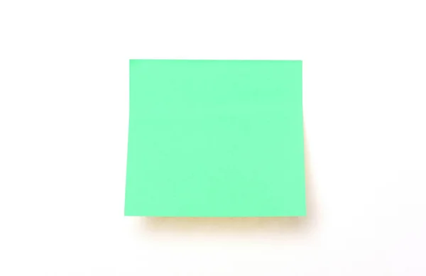 Green Sticky Note Isolated White Background — Stock Photo, Image