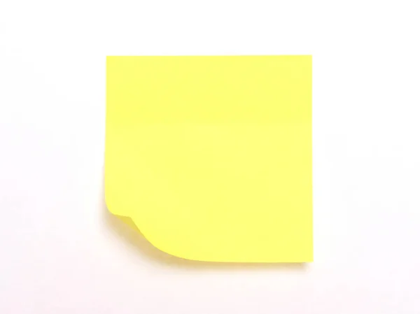Κίτρινη Κολλώδης Σημείωση Που Απομονώνεται Λευκό Φόντο — Φωτογραφία Αρχείου