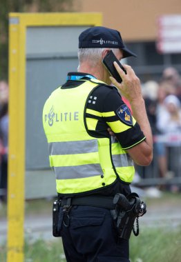 Leeuwarden, Hollanda, 19 Ağustos, 2018: 2018, Leeuwarden, Hollanda dünya kültür başkenti Hollanda polisi.