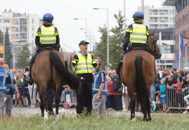 Leeuwarden, Hollanda, 19 Ağustos, 2018: 2018, Leeuwarden, Hollanda dünya kültür başkenti Hollanda polisi.