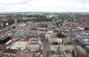 Leeuwarden, Hollanda, 1 Eylül 2018 - havadan görünümü ove