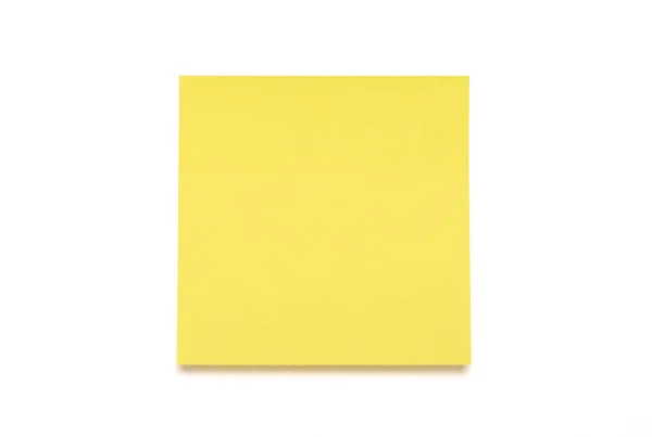 Nota Adhesiva Amarilla Aislada Sobre Fondo Blanco —  Fotos de Stock