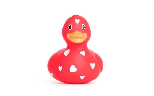 Large Red Rubber Duck Isolated White — Stock Photo, Image